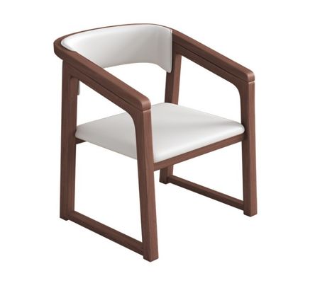 カスタマイズされた色 固木 PU 革 木製椅子 W56*D51*H71CM 食堂椅子 ノルディックデザイン モダン 木製椅子