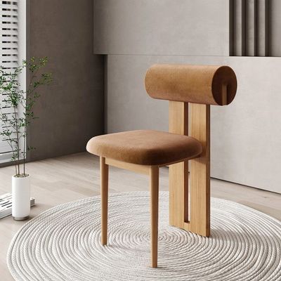 NC/PU 塗装 完成品 固木 スタイル 白色 ベルベット 布 舗装 ダイニング 椅子 ノルディック カフェ ダイニング 椅子