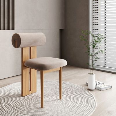 NC/PU 塗装 完成品 固木 スタイル 白色 ベルベット 布 舗装 ダイニング 椅子 ノルディック カフェ ダイニング 椅子