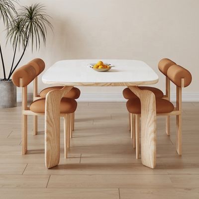 NC/PU 塗装 完成品 固木 スタイル 白色 ベルベット 布 舗装 ダイニング 椅子 ノルディック カフェ ダイニング 椅子