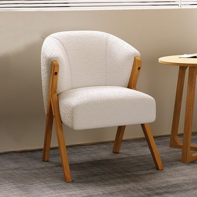 モダン ノルディック 木製椅子 ホテルデザイン用 頑丈な灰 固い木製枠 ベルベット羊毛 木製ソファ 椅子