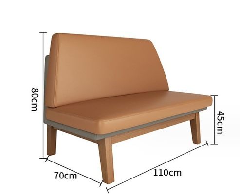 モダン ノルディックデザイン マシッドウッドチェア PU レザー リビングソファー 木製チェア 快適な座席体験のためのブース