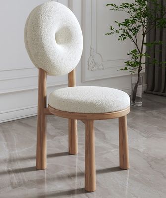 リビングルームとホテル ソフトシート 木製羊毛 ダイニングルームチェア W47*D48*H79CM モダンデザイン
