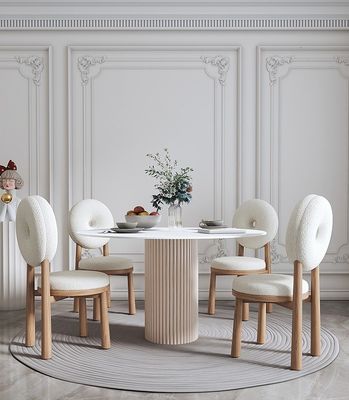 リビングルームとホテル ソフトシート 木製羊毛 ダイニングルームチェア W47*D48*H79CM モダンデザイン