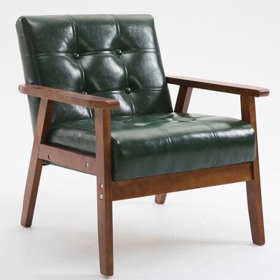 アパート リビングルームやホテル用 ソフトシートチェア マシッドウッドファブリック 現代のデザインの木製ソファーチェア