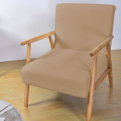 家具 W66*D77*H87CM 固木製 木製ソファーチェア モダンデザイン リビングやホテル用ソフトシートチェア