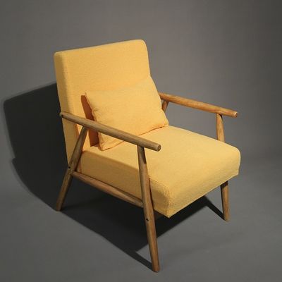 家具 W66*D77*H87CM 固木製 木製ソファーチェア モダンデザイン リビングやホテル用ソフトシートチェア