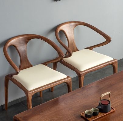 モダン・ノルドック・デザイン 餐室用 固木椅子 PU革食堂椅子 W51*D57*H80CM 折りたたみ NO