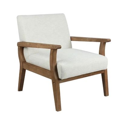 リビングルームとホテル マシッドウッドファブリック 木製ソファ 椅子 W69*D76*H79CM ソフトシート モダンデザイン 1席