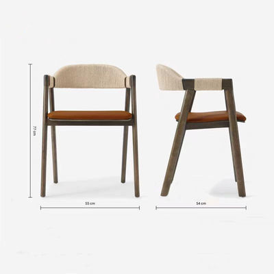 オフィスビル 食堂椅子 織布コードとヴィンテージ 木造デザインのラック仕上げ