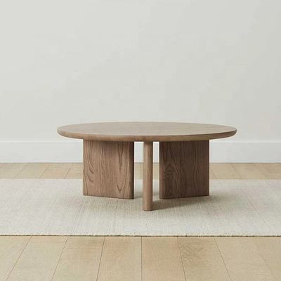 ホーム 家具 現代の三角形ベース コーヒーテーブル ウォールナッツ色の木製枠 ダイニングルーム家具