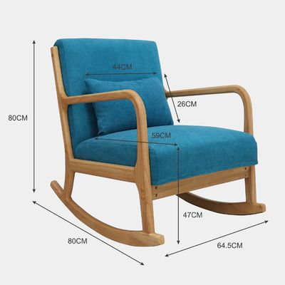 木製ソファーチェア カスタマイズ ラグジュアリーファブリック ベルベット KD モデル リビング用揺れ椅子