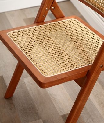 ホテル レストラン ダイニングルーム 家具 モダン ノルディック 折りたたむラタン リュックレスト 固木 ダイニングチェア W47.5*D47.5*H81.5CM