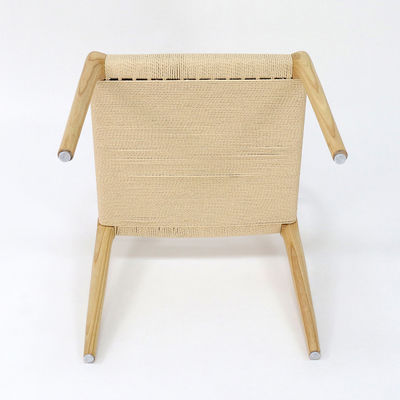 レストラン用 マシッドウッドとアッシュ/ゴム木の建築用 手織りコードダイニングチェア