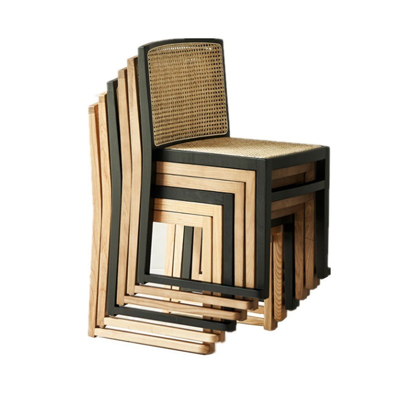 スタックされたラタンダイニングチェア ダイニングルーム用のカスタム木製の腕のないチェア W49CM*D42.5CM*H80CM