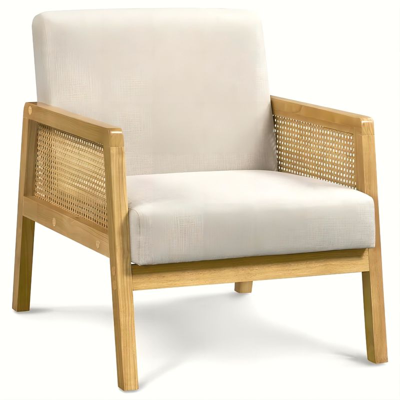 モダン リビング 豪華 fauteuil 家具 木製ソファー 豪華布団の椅子 ベルヴェットとラタン 人気自然色