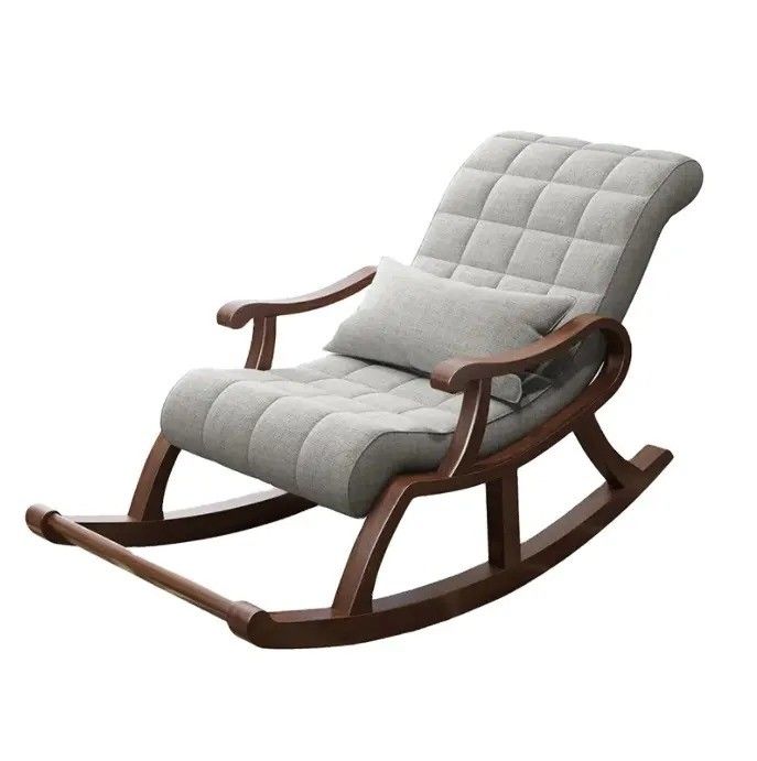 現代的なデザイン マシッドウッドの揺れる椅子 W60*D135*H85CM リビングルーム用